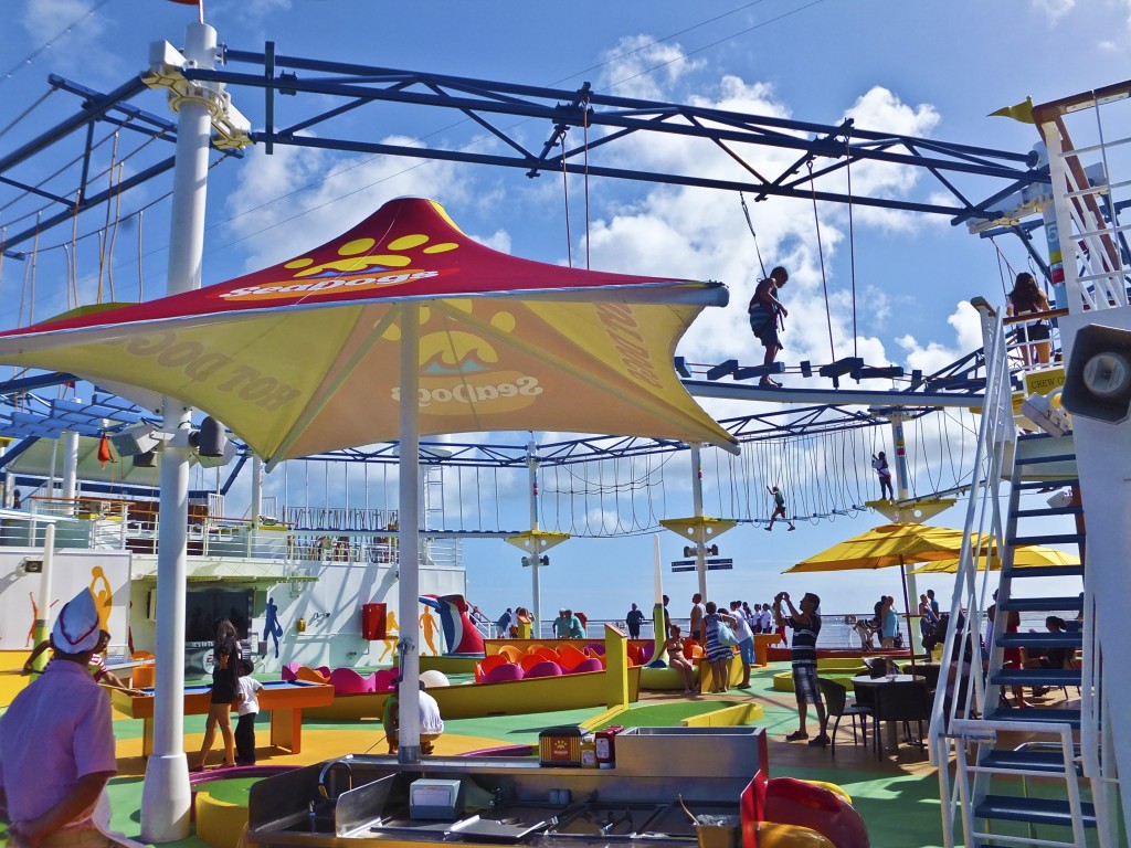 Ropes course on Carnival Breeze