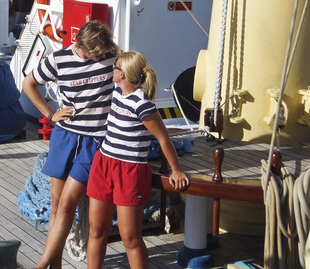 Couple on deck of Star Flyer