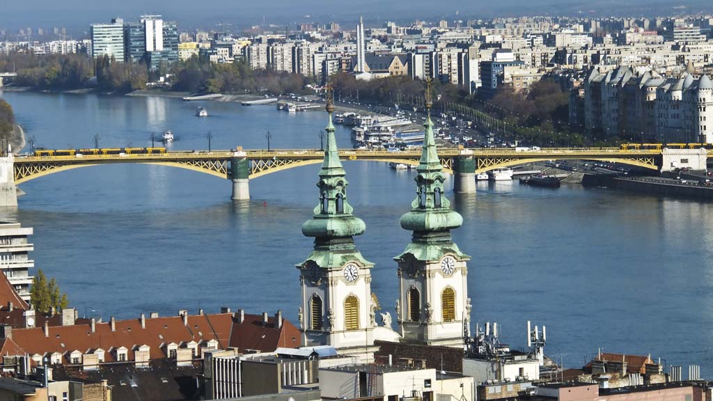 View of Danube from Budapest's castle hill