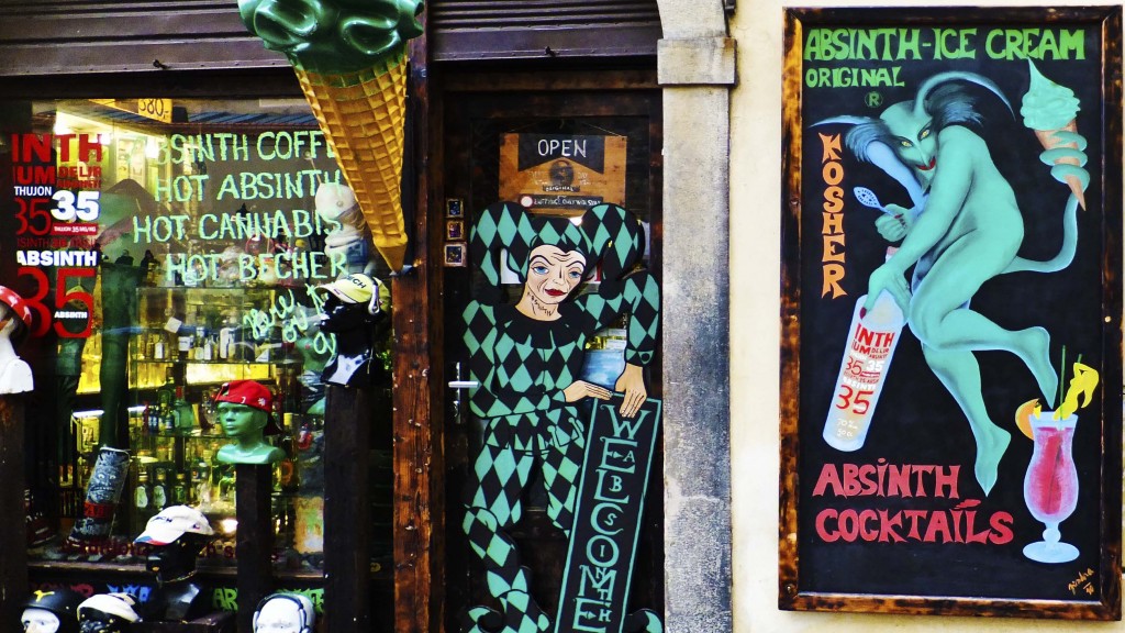 Absinthe signs in Prague