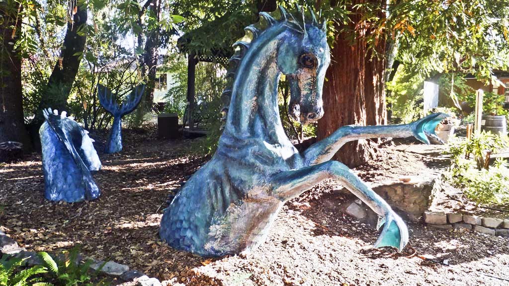 Sculpture in Sonoma vineyard