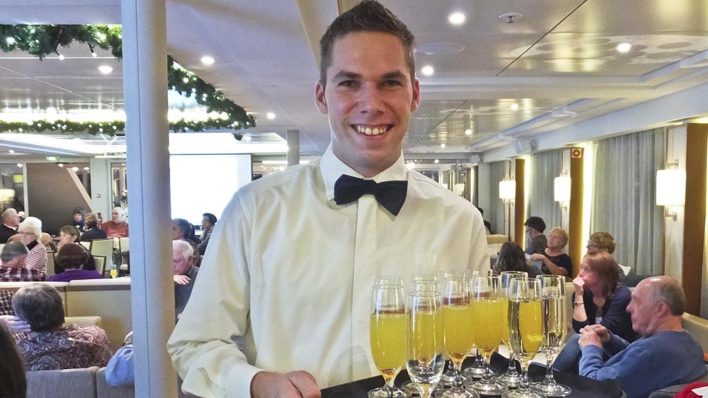 Waiter on Viking River ship