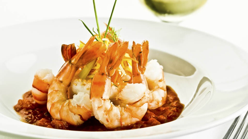 Tiger prawns on Rocky Mountaineer