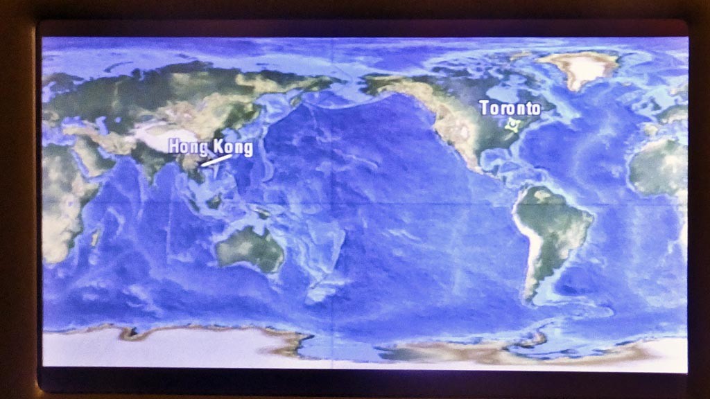 map of route on Cathay Pacific