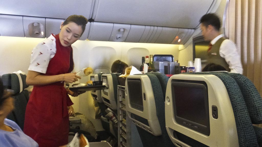 Service in Cathay Pacific Premium Economy