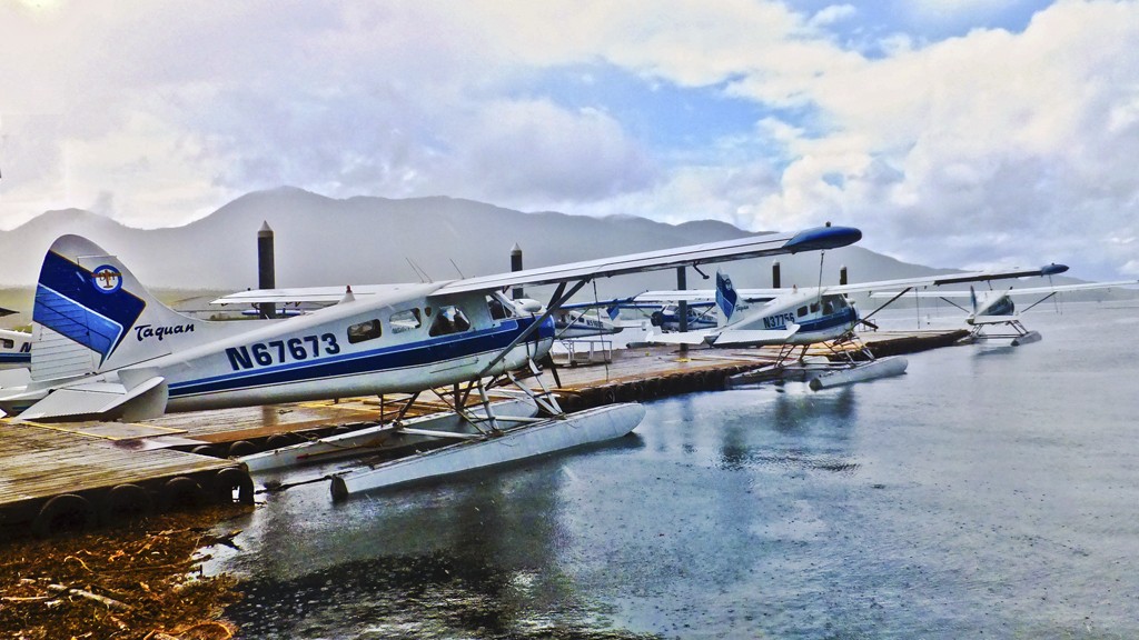 Float plane dock in Ketchikan Alaska