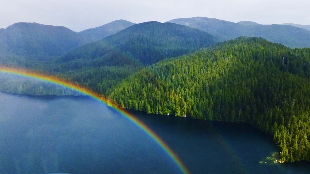Rainbow over Misty Fjords in Alaska