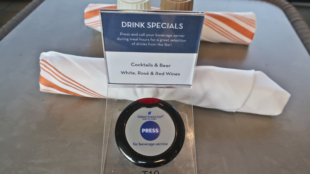 Holland America service buttons